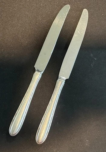 2 x Vintage Towle Silver Flutes Sterling Modern Hollow Knives 8 7/8” No Mono