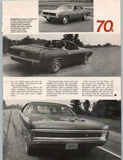 1970 Plymouth Introduction 4 Pg Article - Barracuda Fury Duster