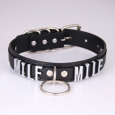 BDSM Choker Halsband mit Kreis - Personalisiertes Kostümschmuck aus Lederimitat
