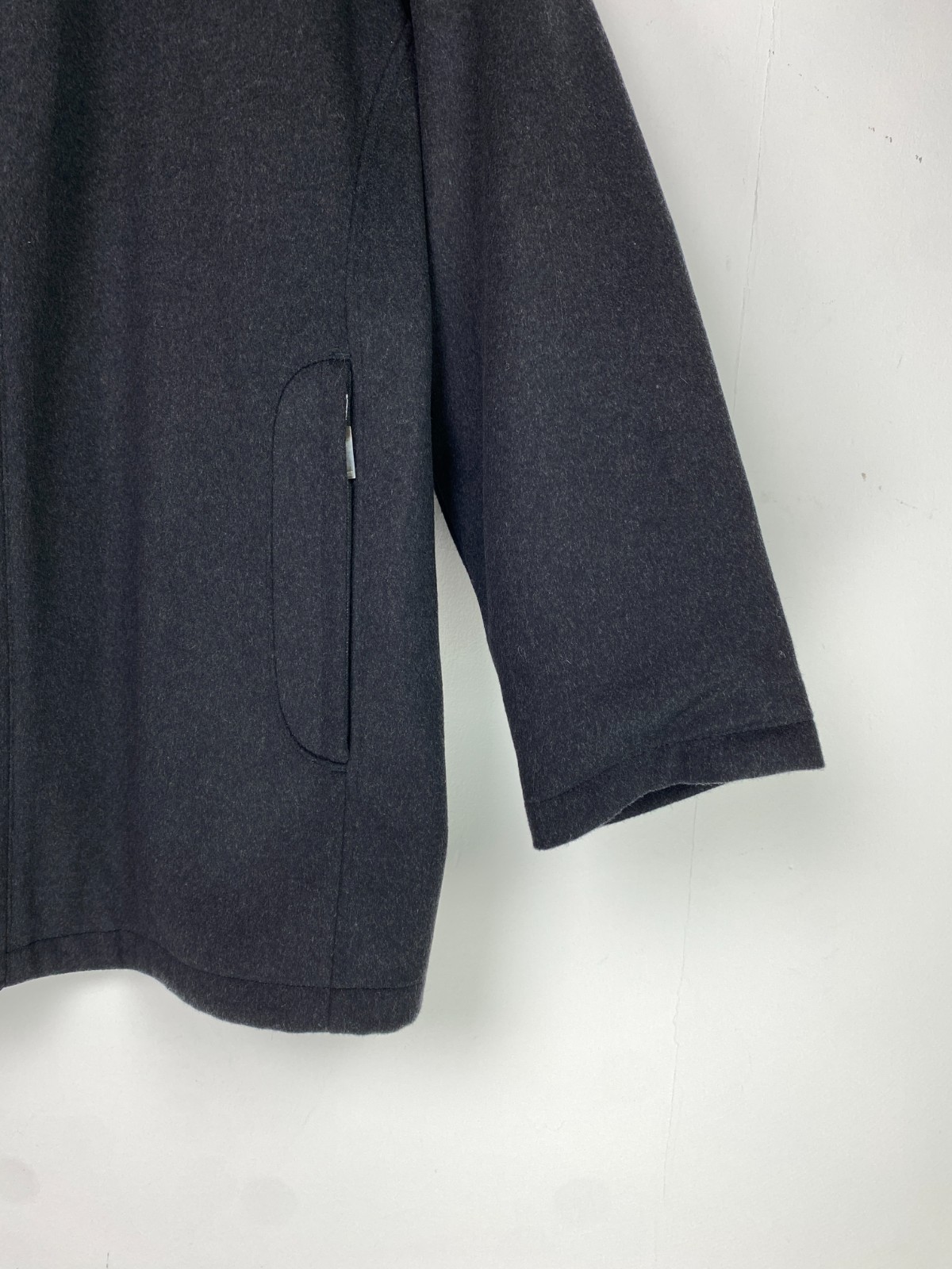 Bugatti Dark Grey Plain Coat Casual Button Front Wool Cashmere Blend UK 48R image 10