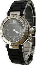Orologio donna Cartier Pasha Seatimer W3140003 nero 33 mm quarzo ottimo A5641