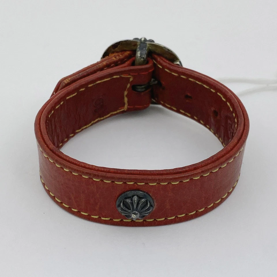 CHROME HEARTS Gunslinger Cross Ball 皮革手链 Stirling 手镯 leath... — 第 3/4 张图片