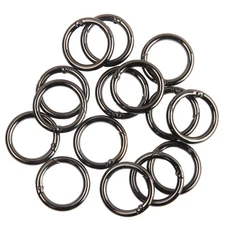 15pcs Trigger Spring O Rings Round Carabiner Clip Snap for Keyrings Buckle, B...