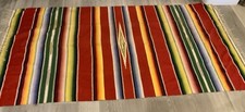 Vintage Mexican Serape Blanket, Woven Stripes, Southwest, Vivid, Cotton, Multi