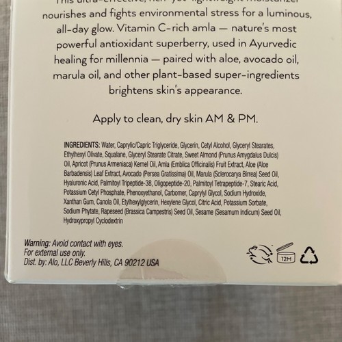 Alo Glow System Luminizing Facial Moisturizer Full Size Amla Aloe and Botanicals - Picture 8 of 10