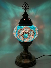 Turkish Moroccan Lamp Tiffany Glass Desk Table Lamp Free LED Bulb and Delivery