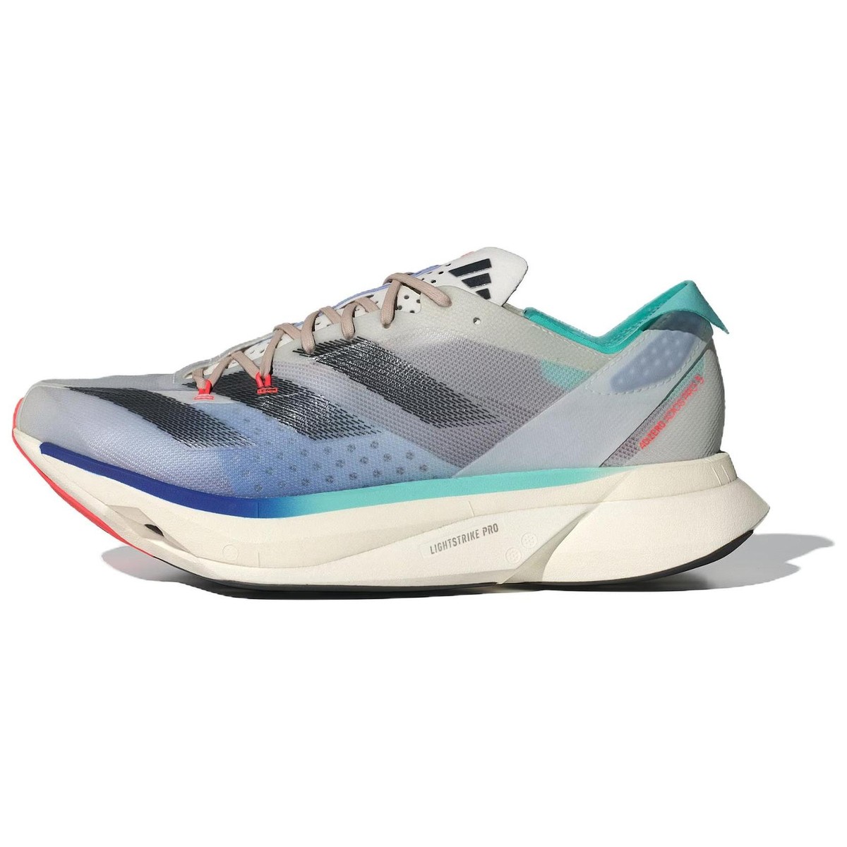 New Adidas Adizero Adios Pro 3 Aurora Ink Flash Aqua Size 14 IE6237 Adidas Adizero Adios Pro 3 WMNS Off White / Aurora Ink  main image 3