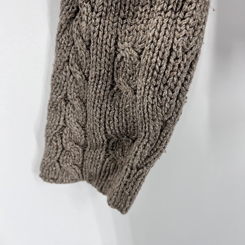 American Eagle Womens Brown Cable Knit V Neck Collared Sweater Size Large - Picture 6 of 11