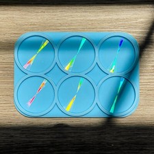 Nuevo molde holográfico de paleta circular de silicona para llaveros de resina y empuñaduras de teléfono