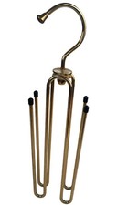 Gold Metal Hanging Closet Tie Holder Scarf Jewelry Rack Hanger