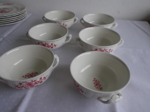 Villeroy & Boch Vieux Bruxelles 6x Spuppentasse rot Dm 12,2 cm h 5,8cm