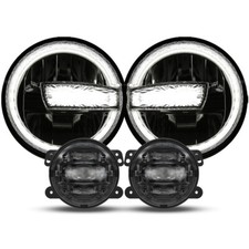 For Jeep Wrangler Jk 2007-2018 Combo Dot 7 Led Headlights 4 Fog Lights Kits For Jeep Wrangler Jk 2007-2018 Combo Dot 7 Led Headlights 4 Fog Lights Kits