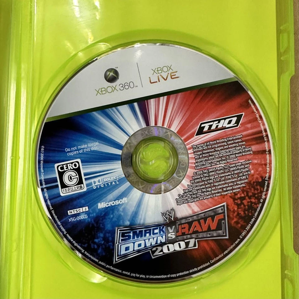 WWE 2007 Smack Down vs Raw Xbox 360 Japanese Import Japan Region Locked US Sellr - Image 4 of 4