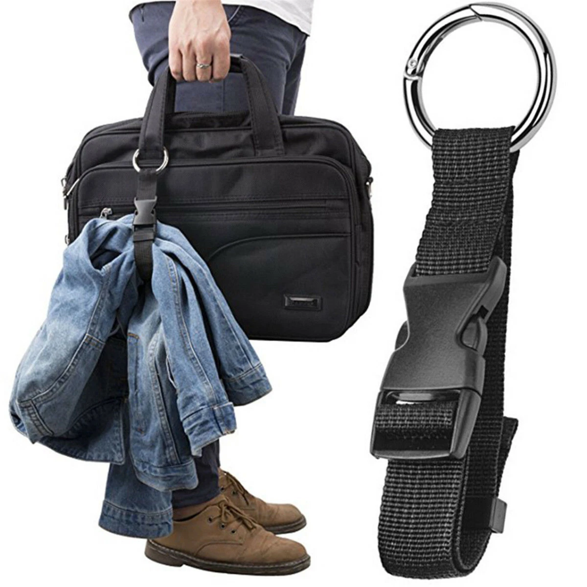 Add A Bag Luggage Strap Jacket Gripper, ZINZ D-Ring Hook Baggage