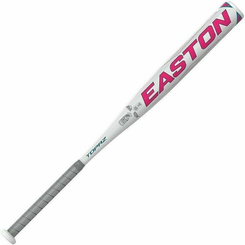 Batte Easton Topaz Fastpitch -10 – 31″ 21 Oz – Blanc/Sarcelle/Rose – Jeune – Aluminium