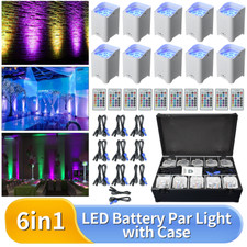 10pack slim Par w/Case Battery led Uplights 6x18W RGBWA UV/Wireless DMX Wedding