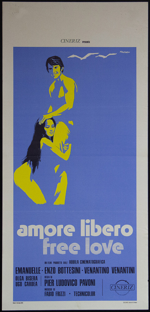 Locandina originale film Amore libero - Free Love (1974) - Regia di Pier Ludovico Pavoni
