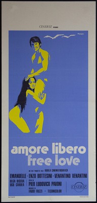 CINEMA-locandina AMORE LIBERO FREE LOVE emanuelle, venantini, bottesini, PAVONI