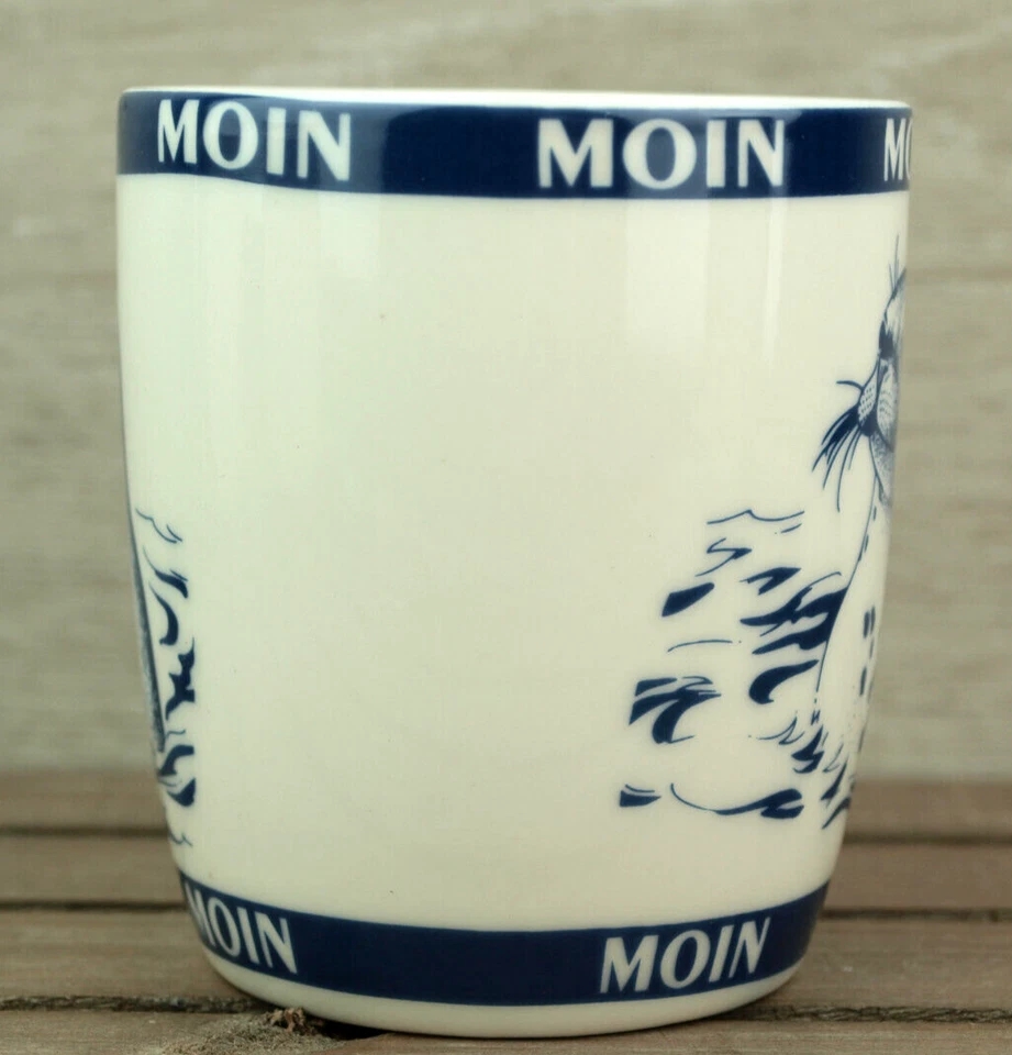 Maritimer Becher Seehund Moin Moin Ebbe Flut 200ml Porzellan Tasse (1254) - Bild 3 von 4