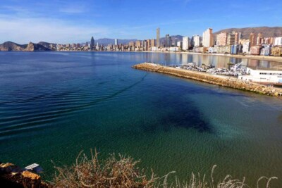 Benidorm Poniente Strand Costa Blanca Spanien Foto Bilddruck