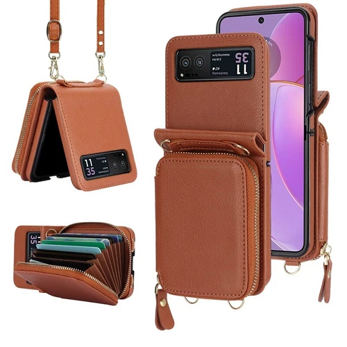 For Motorola Razr 2023 leather wallet style protective case- - Bild 8 von 15