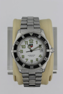 Tag Heuer Mens 2000 Series Watch White WM1111 Professional Stainless Steel
