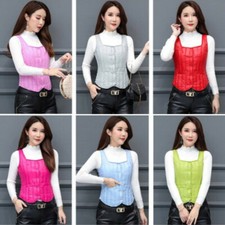 Damen Down Weste Mantel Pufferjacke Eckiger Ausschnitt Eiderdown Outwearlinie