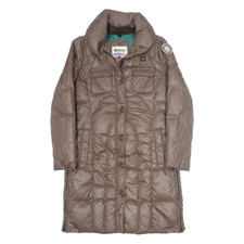 Blauer Down Insulated Womens Puffer Coat Brown Nylon L