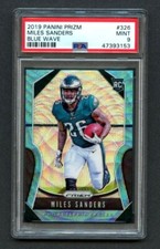2019 Panini Prizm Blue Wave /199 MILES SANDERS RC #326 PSA 9 MINT Eagles Rookie