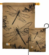 Dragonfly Garden Flag Bugs & Frogs Friends Decorative Gift Yard House Banner