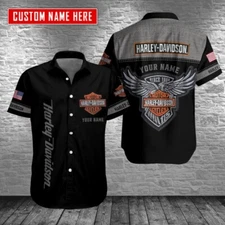 Personalized Harley Motor Racing Davidson Casual Button Down Shirt Unisex Adults