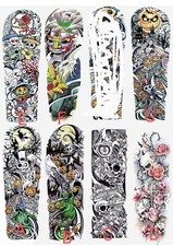 Halloween Multi-Pattern Fake Temporary Tattoo Large Full Arm Waterproof Tattoos