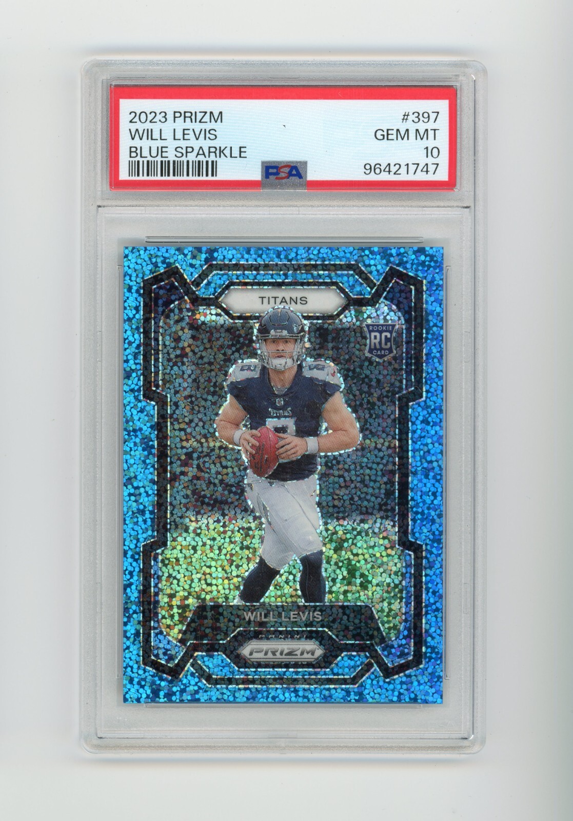 2023 Panini Prizm Will Levis #397 Blue Sparkle SP Rookie /96 PSA 10 GEM MINT (D)
