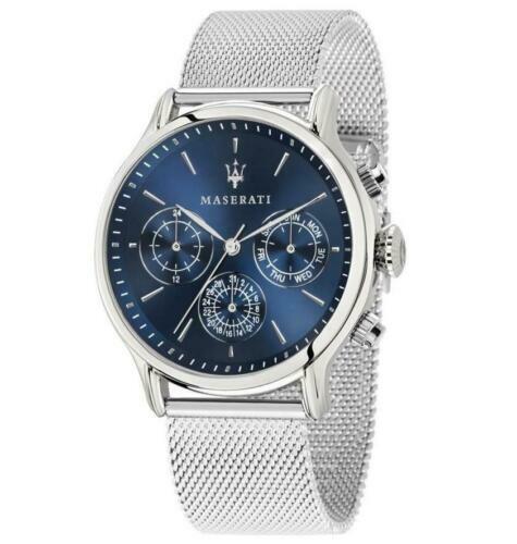 Maserati Orologio Uomo Collezione SUCCESSO - Cronografo, Cassa 44 Mm, Acciaio E Silicone, Quadrante Argento, Ref. R8871621041