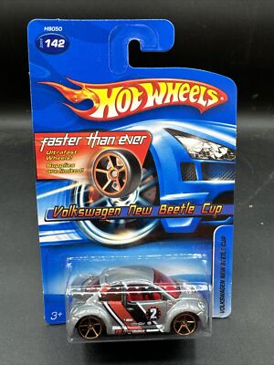 2005 Hot Wheels GRAY VW VOLKSWAGEN NEW BEETLE CUP BUG Faster Than Ever FTE wheel
