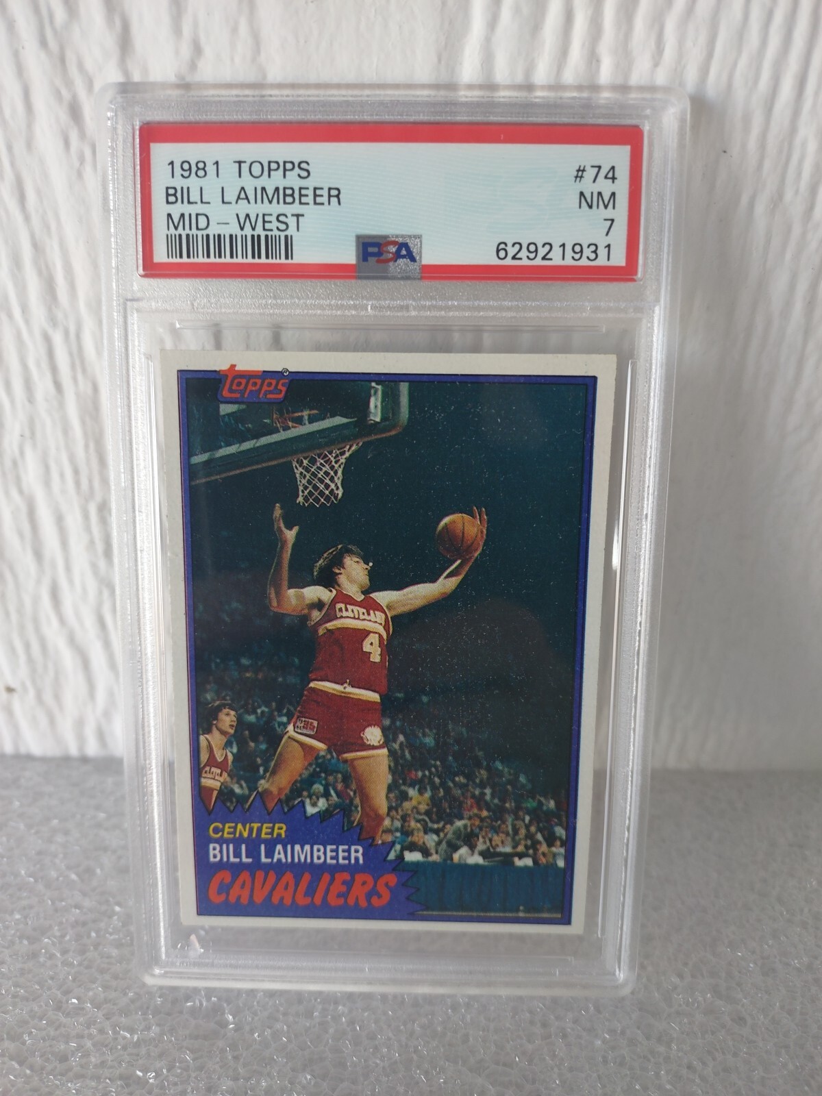 1981 Topps Basketball Bill Laimbeer #74 Mid-West PSA 7 NM "Rookie" 🏀🏀
