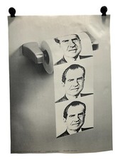 Vintage Richard Dick Nixon Toilet Paper Anti War Poster Political Poster