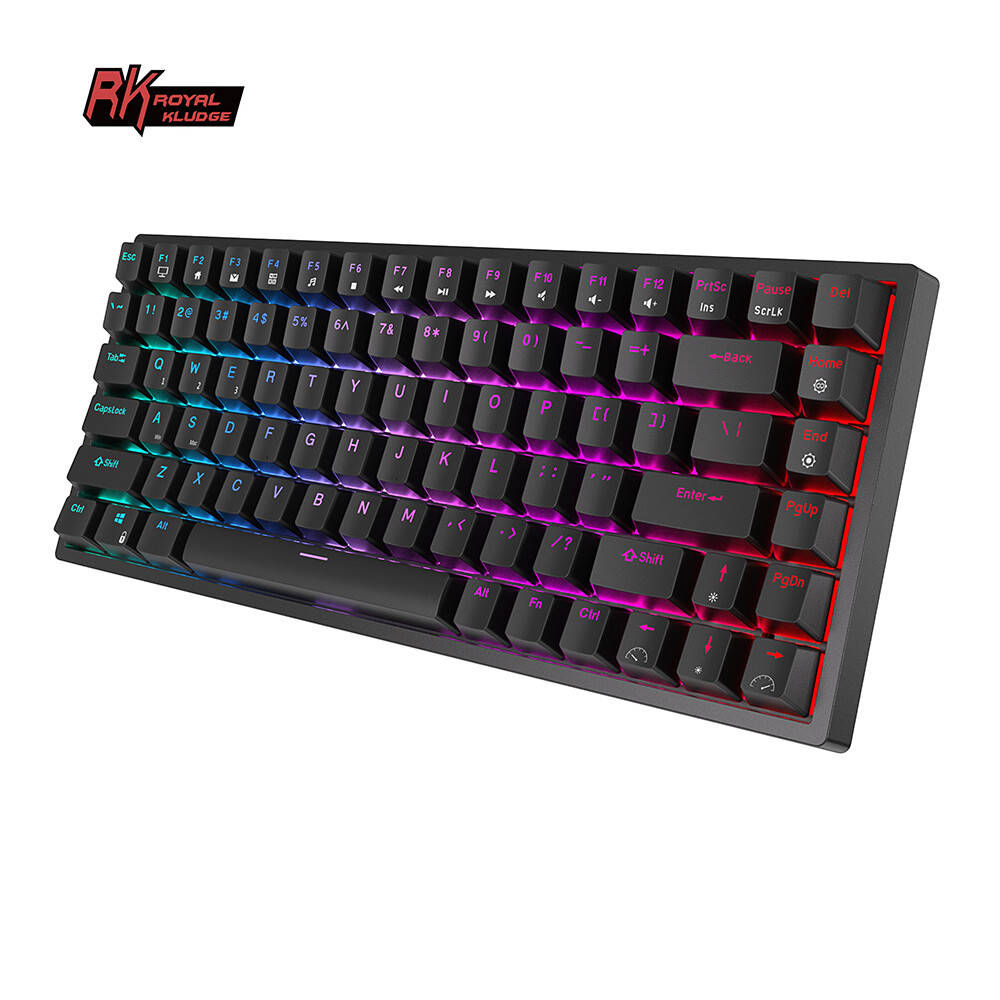 RK ROYAL KLUDGE RK84 Mechanical Keyboard RGB Hot-Swap Gaming Keyboard Black-Red-image