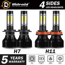 Combo H11 H7 Led Headlight Bulb Kit High Low Beam Super Bright 6000k Xenon White Combo H11 H7 Led Headlight Bulb Kit High Low Beam Super Bright 6000k Xenon White