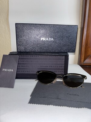 Prada Cat-Eye Sunglasses – Authentic w/ Box & Case Authentic Prada Cat eye sunglasses with rim on top... | Depop main image 4