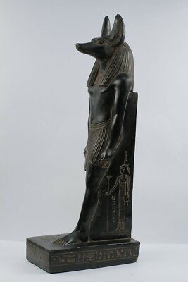 Large Doctor Anubis as a jackal Head - god of mummification-black stone Handmade