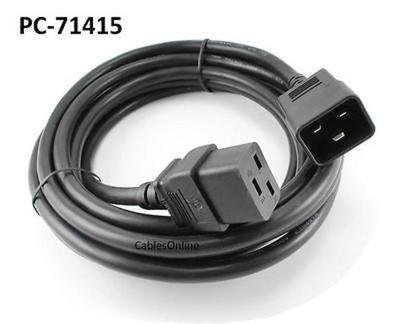 15ft C19 to C20 IEC 14AWG 15A/250V Server Power Plug Cable CablesOnline PC-71415