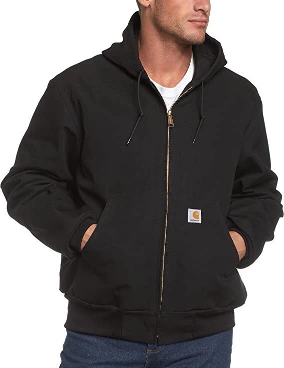 NWT Carhartt Men's Thermal Lined Duck Active Jacket J131 Black Size XLT  $180 Y77