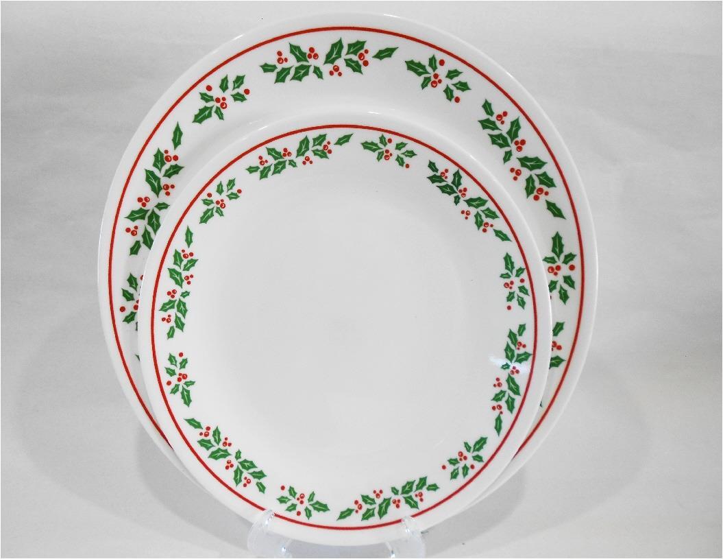 ❤️ Corelle RED Band WINTER HOLLY Choice: DINNER or LUNCH PLATE