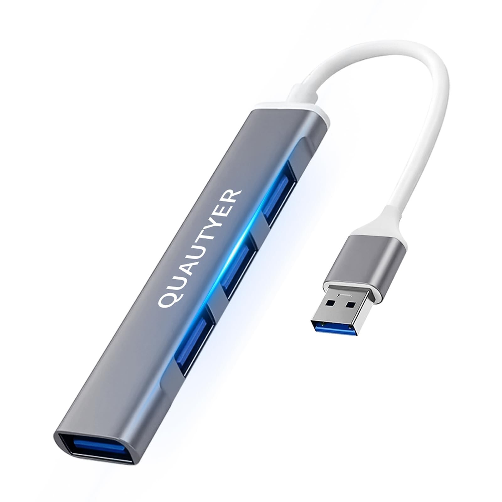 4-Port USB 3.0 Hub for Laptop Multiport Adapter Expand Connectivity