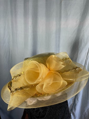 Sombrero de fiesta de derby/iglesia/boda/tea de diseñador de Millinery para mujer (WF01 dorado) - Imagen 6 de 9