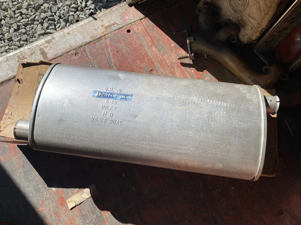 SILENCIADOR DE ESCAPE NUEVO PARA 1965 66 67 68 69 70 BUICK V8 V6 ESCAPE ÚNICO L/H DOBLE Foto 2 de 4