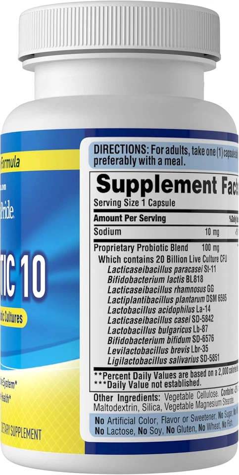 Puritan'S Pride Probiótico 10 Vitamina D para Ayudar a Apoyar la Salud Inmune*, 60 Ct Foto 2 de 4