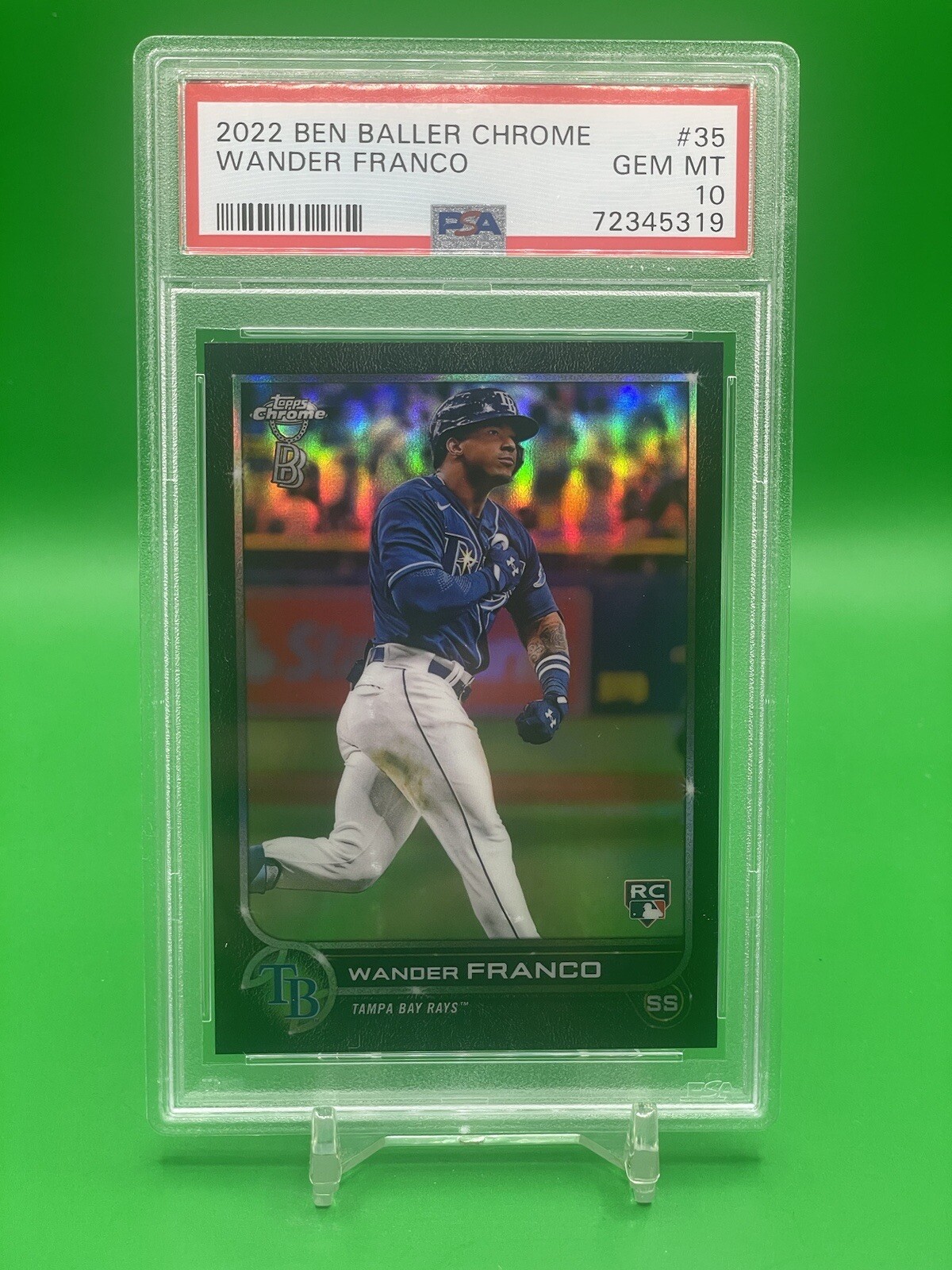 2022 Topps Ben Baller Chrome Wander Franco Rookie PSA 10 RC Tampa Bay Rays #35