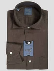 Barba Napoli Brown Linen Shirt B60 Man